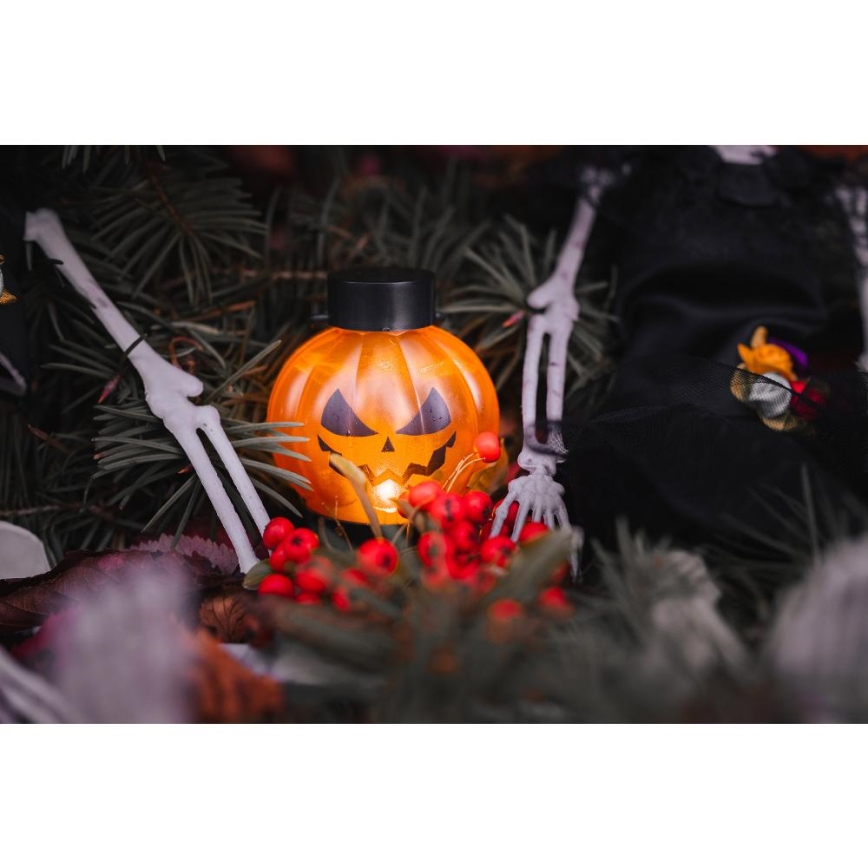SADA 6x LED Dekorace HALLOWEEN LED/1xCR2032/teplá bílá dýně