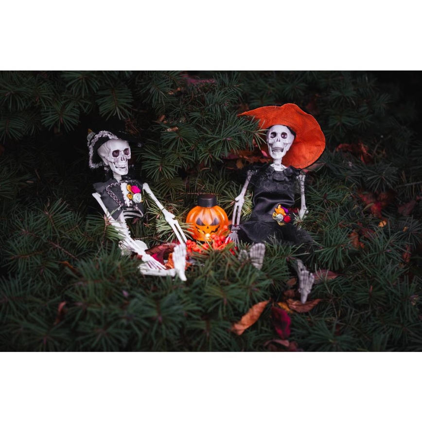 SADA 6x LED Dekorace HALLOWEEN LED/1xCR2032/teplá bílá dýně