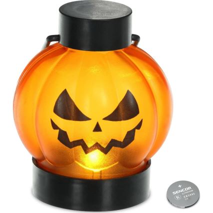 SADA 6x LED Dekorace HALLOWEEN LED/1xCR2032/teplá bílá dýně