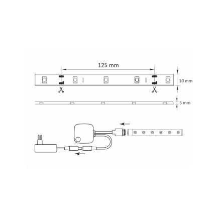 RGB LED Stmívatelný pásek Wi-Fi + hudební funkce LED/16W/230V 5 m Tuya
