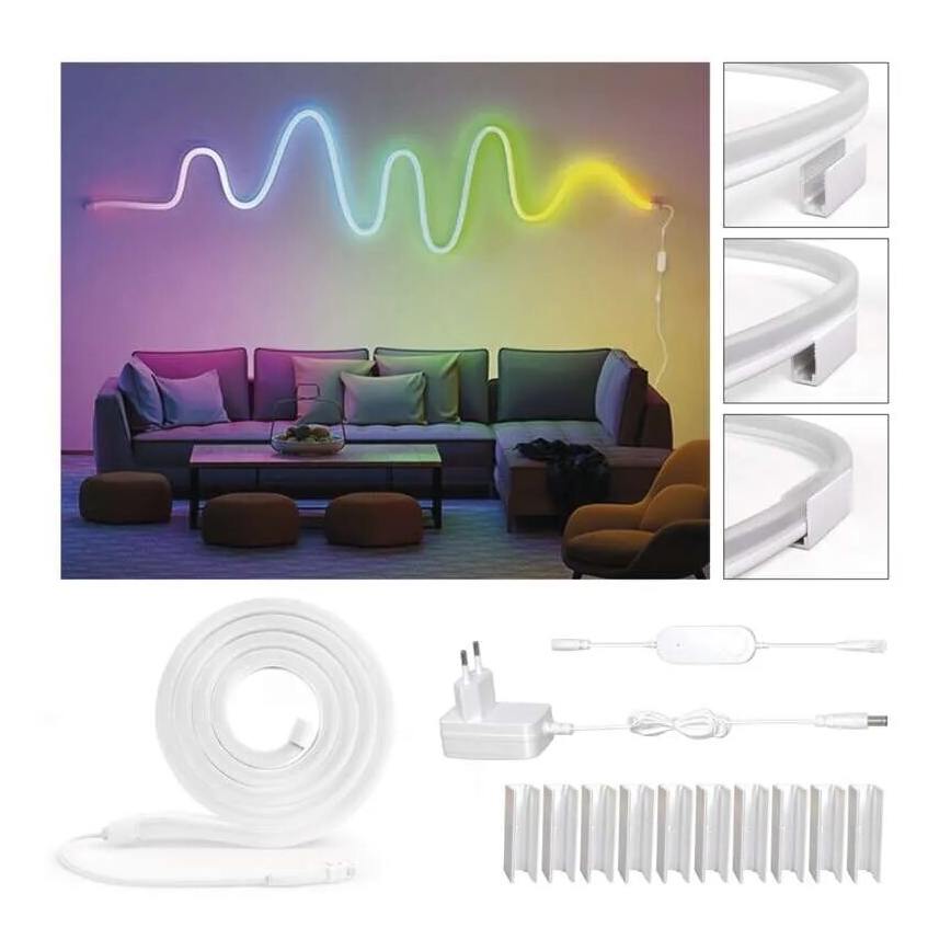 RGBIC LED Stmívatelný pásek GoSmart LED/24W/230V 3 m Wi-Fi Tuya
