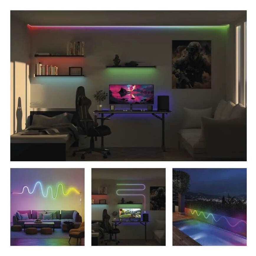 RGBIC LED Stmívatelný pásek GoSmart LED/33W/230V 5 m Wi-Fi Tuya