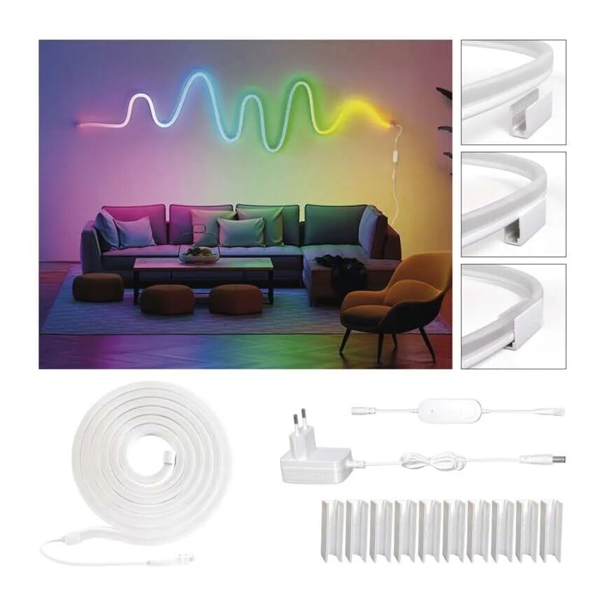 RGBIC LED Stmívatelný pásek GoSmart LED/33W/230V 5 m Wi-Fi Tuya