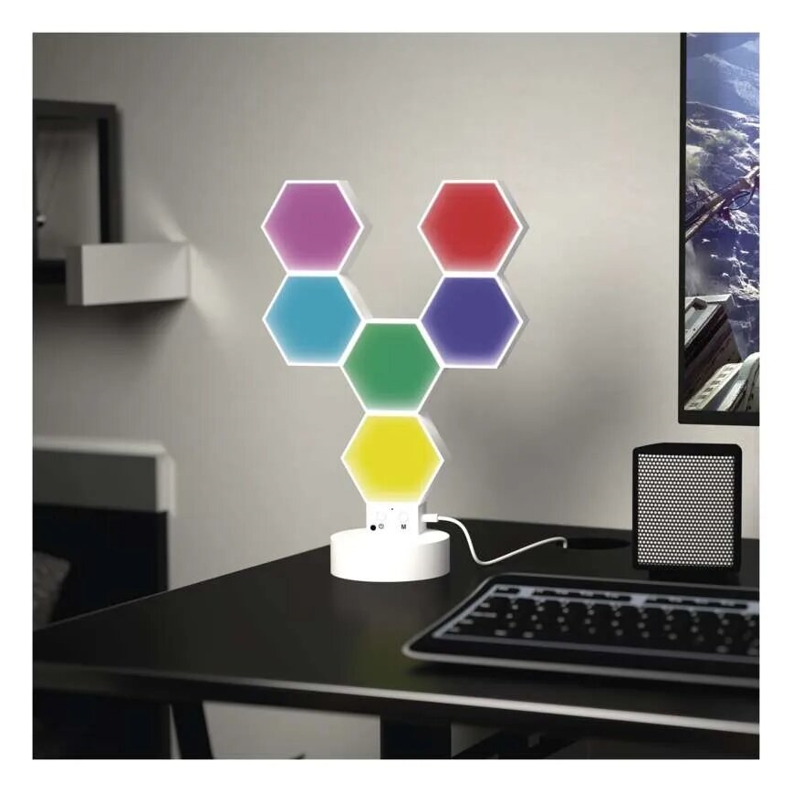 RGBIC Stmívatelná stolní lampa GoSmart LED/5,5W/230V Wi-Fi Tuya