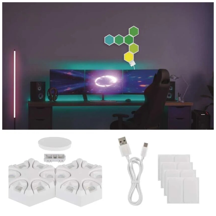 RGBIC Stmívatelná stolní lampa GoSmart LED/5,5W/230V Wi-Fi Tuya