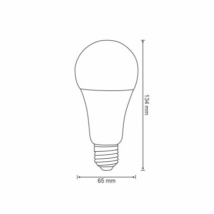 RGBW LED Stmívatelná žárovka A65 E27/11W/230V 2700-6500K Wi-Fi Tuya