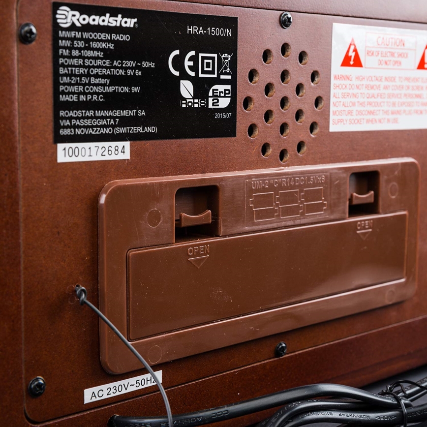 Roadstar HRA-1500/N - Rádio FM/MW 24W/230V/6xLR14