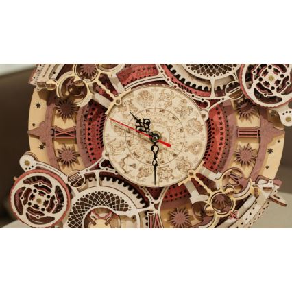 RoboTime - 3D dřevěné mechanické puzzle Hodiny s kalendářem