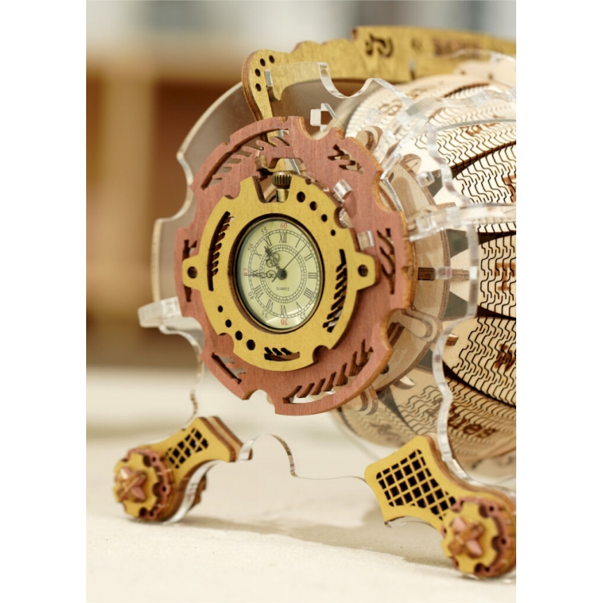 RoboTime - 3D dřevěné mechanické puzzle Kalendář s hodinkami
