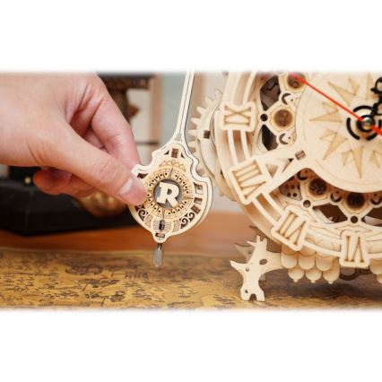 RoboTime - 3D dřevěné mechanické puzzle Soví hodiny