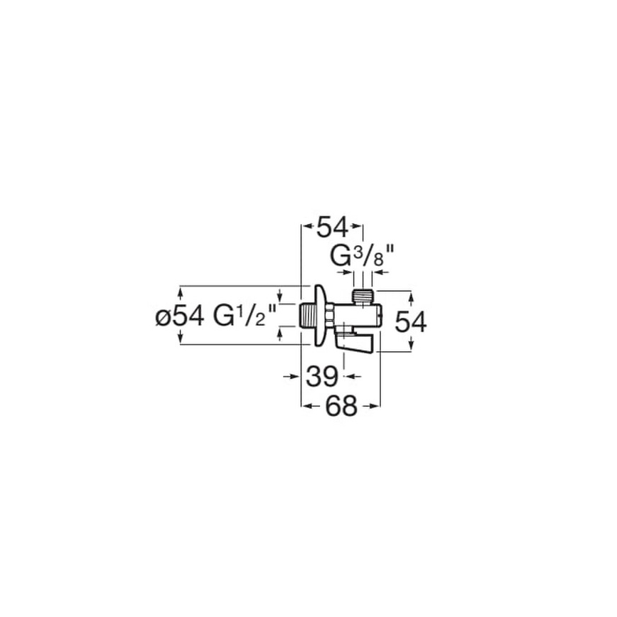 Roca A525168200 - Rohový ventil AQUA lesklý chrom
