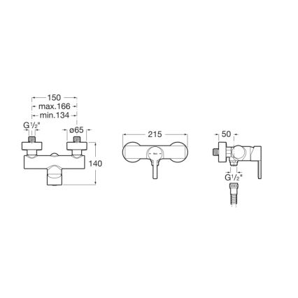 Roca A5A2196C00 - Sprchová baterie NAIA lesklý chrom