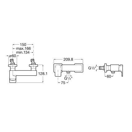 Roca A5A2D01C00 - Sprchová baterie L90 lesklý chrom