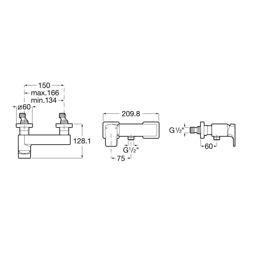Roca A5A2D01C00 - Sprchová baterie L90 lesklý chrom