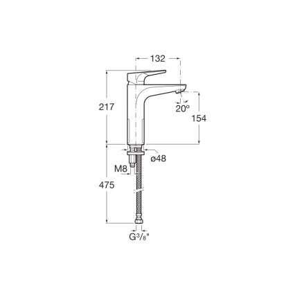 Roca A5A3D90C00 - Umyvadlová baterie ATLAS 21,7 cm lesklý chrom