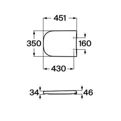 Roca A80147200B - Záchodové prkénko SoftClose GAP supralit/bílá