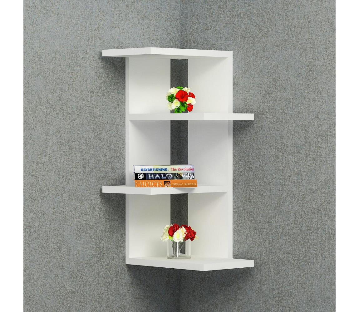 Asir Rohová nástěnná police MILANO 60x31,4 cm bílá AS0868