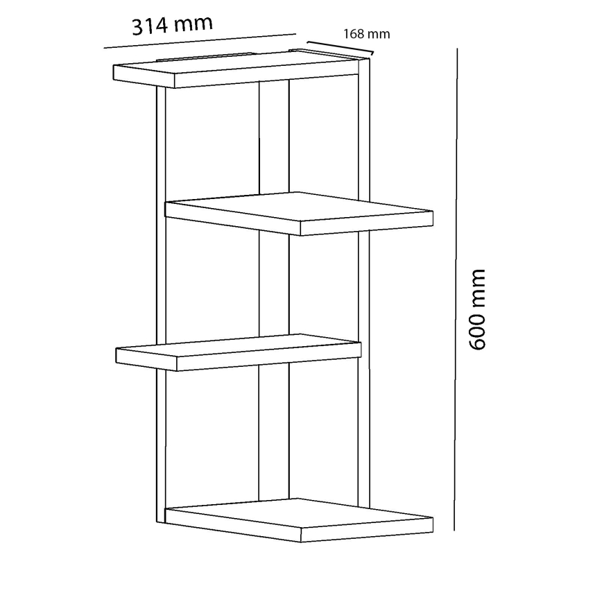 Rohová nástěnná police MILANO 60x31,4 cm bílá