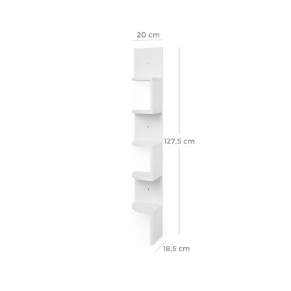 Rohová nástěnná police SNAKE bílá