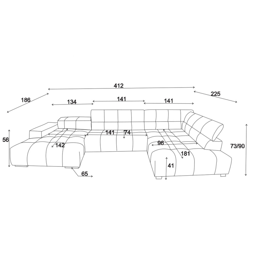 Rohová sedací souprava do U TROPEA béžová