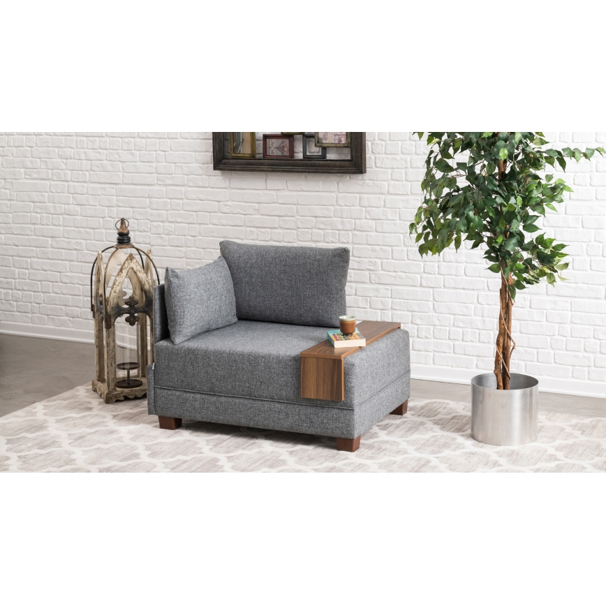 Rohové křeslo TULA šedá levá