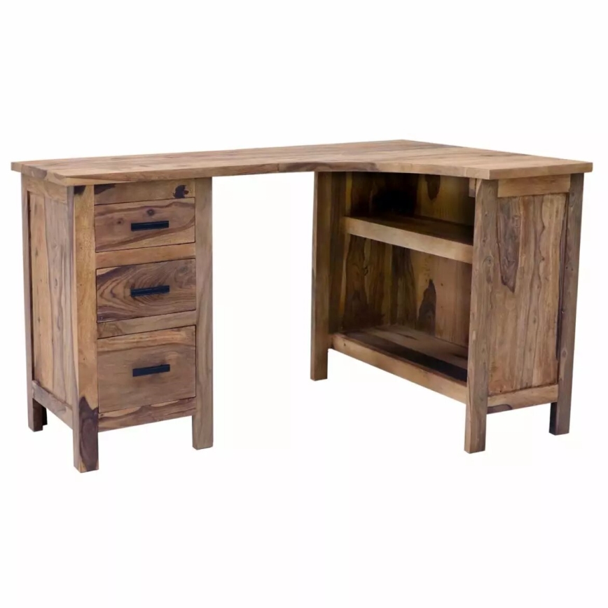 Rohový psací stůl RAMI 130x85 cm masiv/palisandr