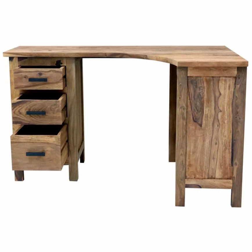 Rohový psací stůl RAMI 130x85 cm masiv/palisandr