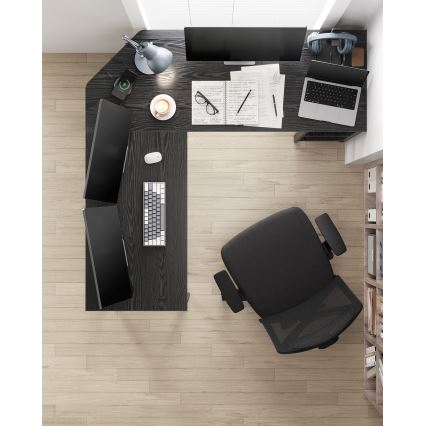 Rohový psací stůl SOLEA 138x138 cm černá