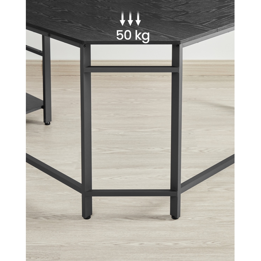 Rohový psací stůl SOLEA 138x138 cm černá