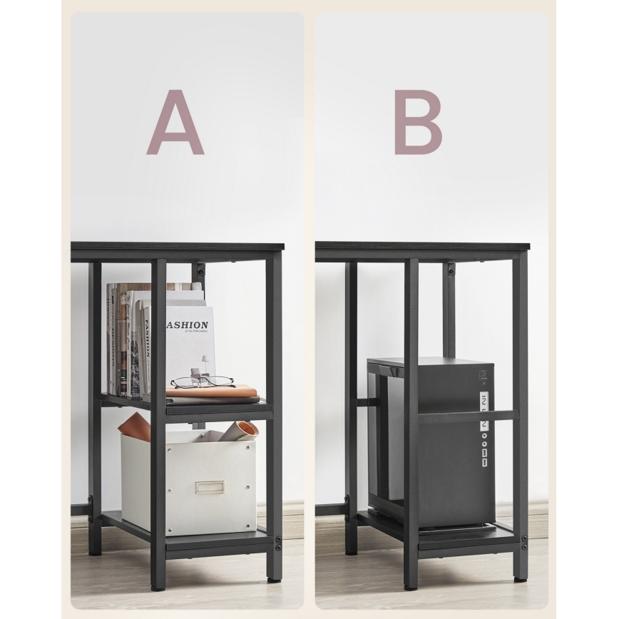 Rohový psací stůl SOLEA 138x138 cm černá