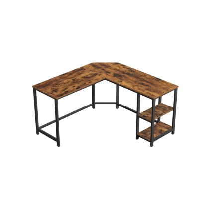 Rohový psací stůl SOLEA 138x138 cm hnědá/černá