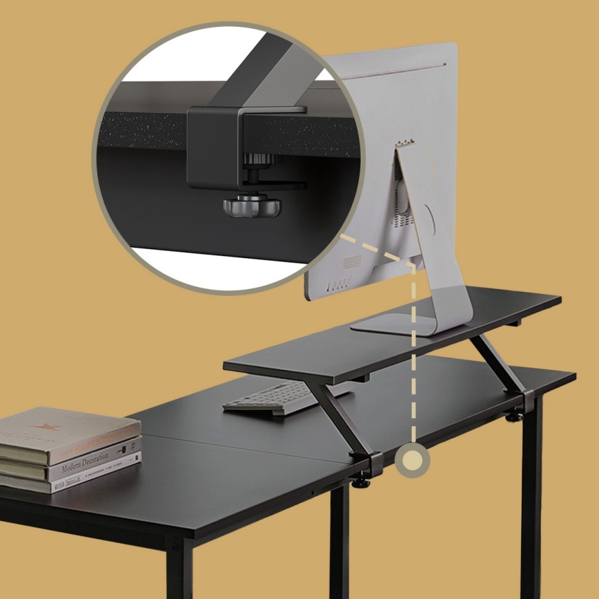 Rohový psací stůl SOLEA 140x130 cm černá