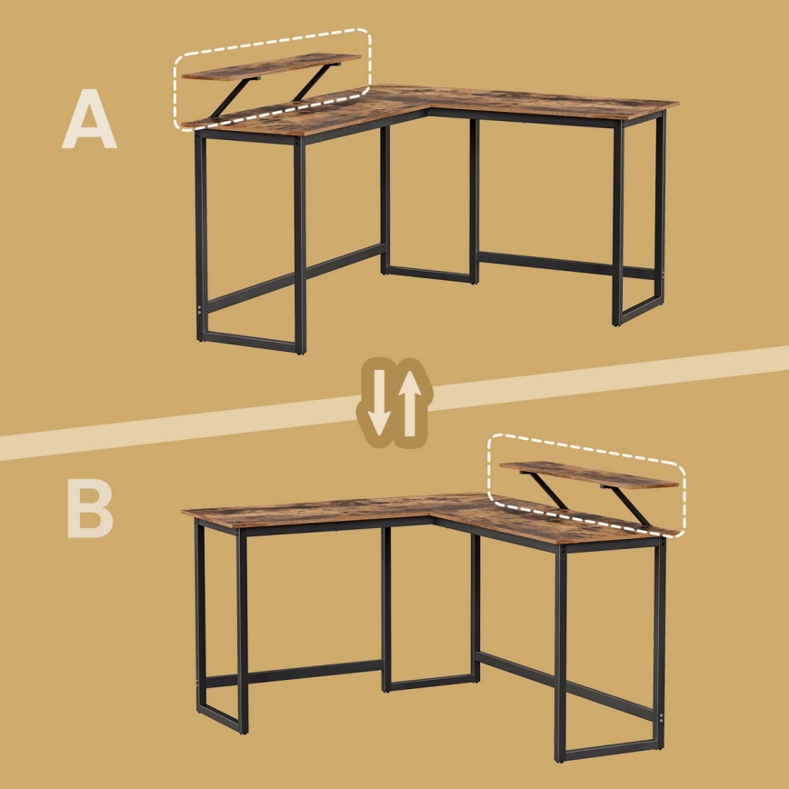 Rohový psací stůl SOLEA 140x130 cm černá