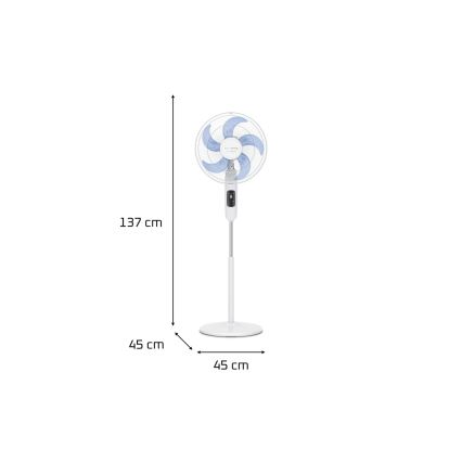 Rowenta - Stojanový ventilátor TURBO SILENCE 55W/230V 147 cm bílá + dálkové ovládání