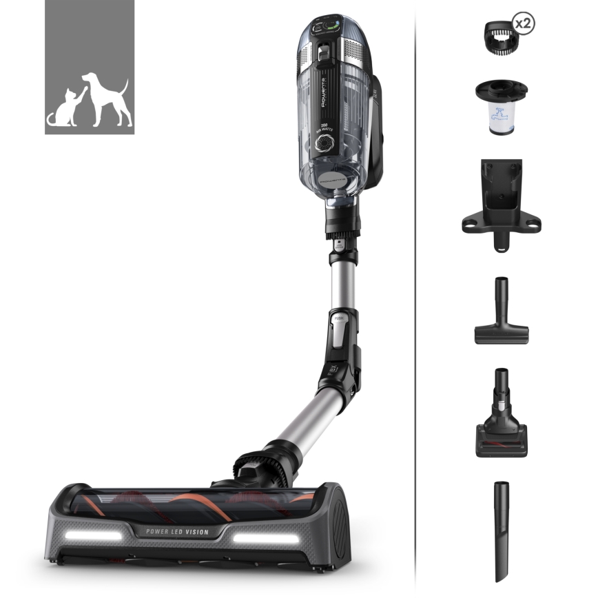 Rowenta - Tyčový vysavač 3v1 X-FORCE ANIMAL AUTO 480W/32,4V černá 2000 mAh