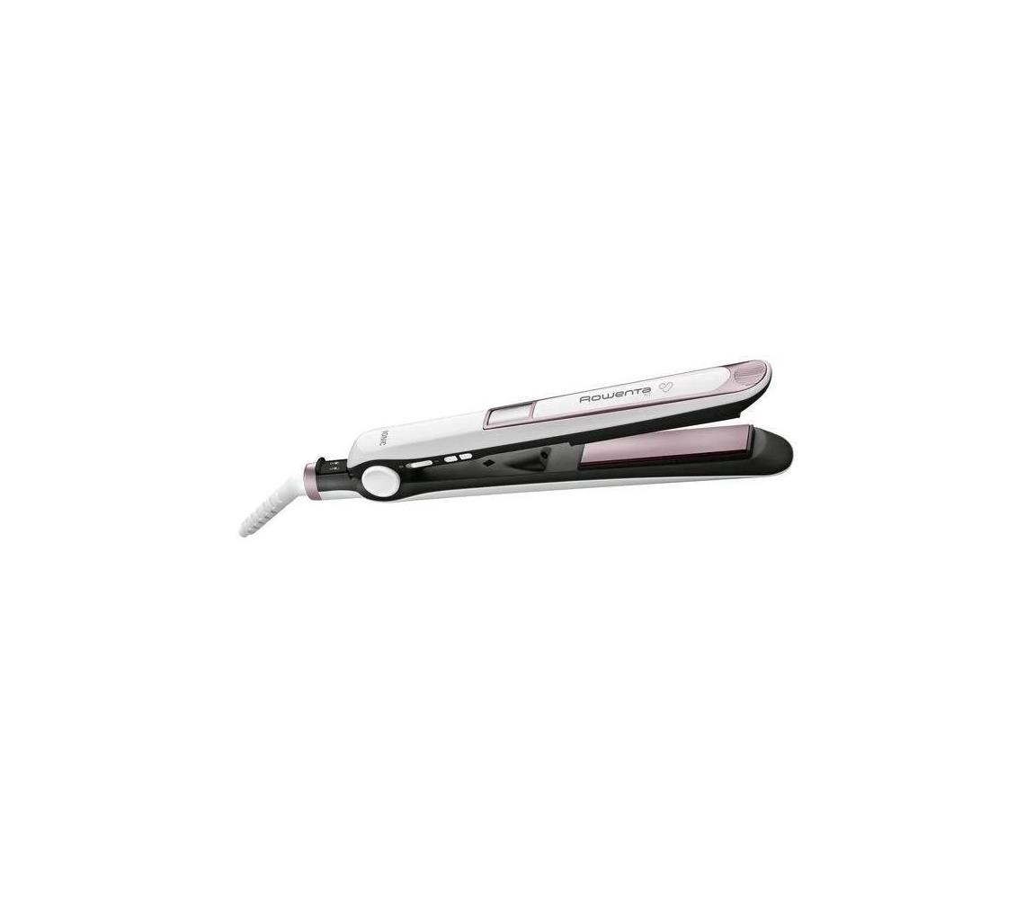 Rowenta Rowenta - Žehlička na vlasy s LCD displejem PREMIUM CARE 32W/230V růžová/bílá GS0363