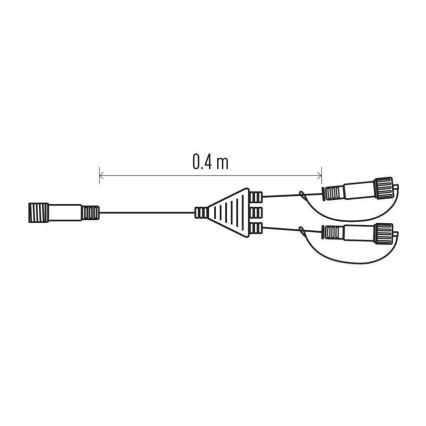 Rozbočovač pro vánoční spojovací osvětlení IP44 0,4 m