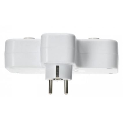 Rozbočovací zásuvka s vypínačem a LED osvětlením LINEA PRO 2Z + 3xUSB A/C SCHUKO 4000K bílá