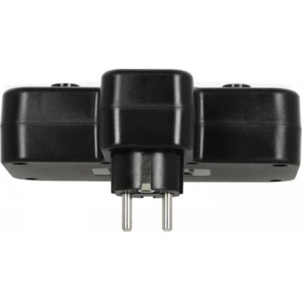 Rozbočovací zásuvka s vypínačem a LED osvětlením LINEA PRO 2Z + 3xUSB A/C SCHUKO 4000K černá