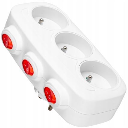 Rozbočovací zásuvka s vypínači 3Z