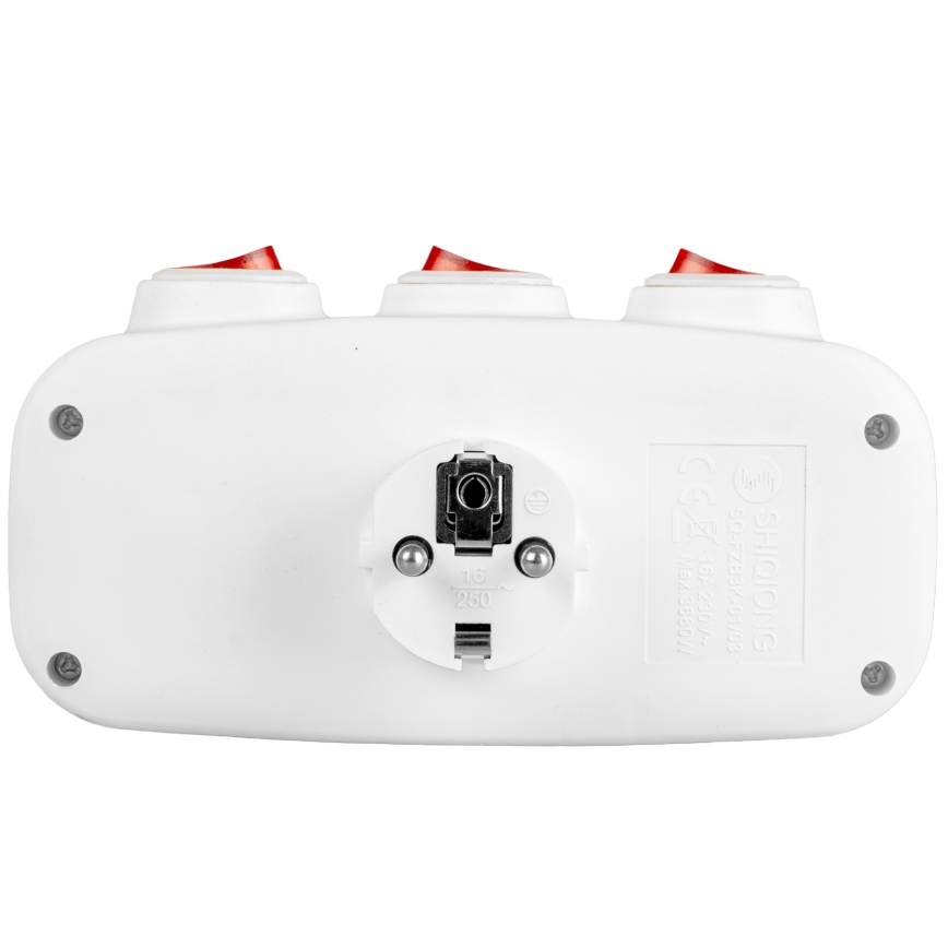 Rozbočovací zásuvka s vypínači 3Z