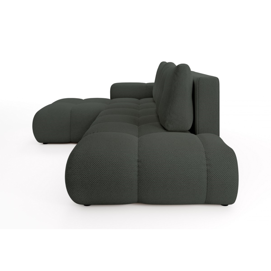 Rozkládací rohová čalouněná sedací souprava s úložným prostorem do L ALMADA levá antracit