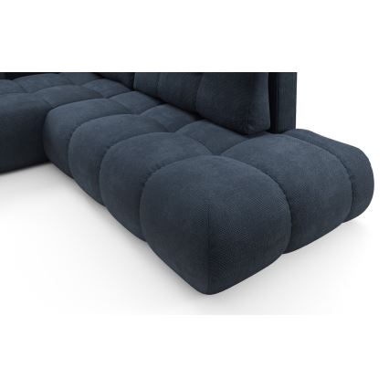 Rozkládací rohová čalouněná sedací souprava s úložným prostorem do L ALMADA levá modrá