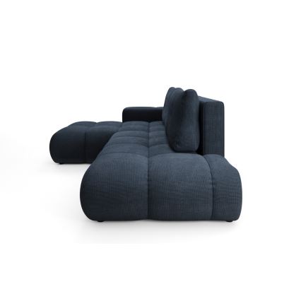 Rozkládací rohová čalouněná sedací souprava s úložným prostorem do L ALMADA levá modrá