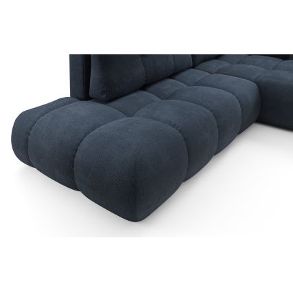 Rozkládací rohová čalouněná sedací souprava s úložným prostorem do L ALMADA pravá modrá