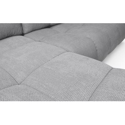 Rozkládací rohová čalouněná sedací souprava s úložným prostorem do L ALMADA levá šedá