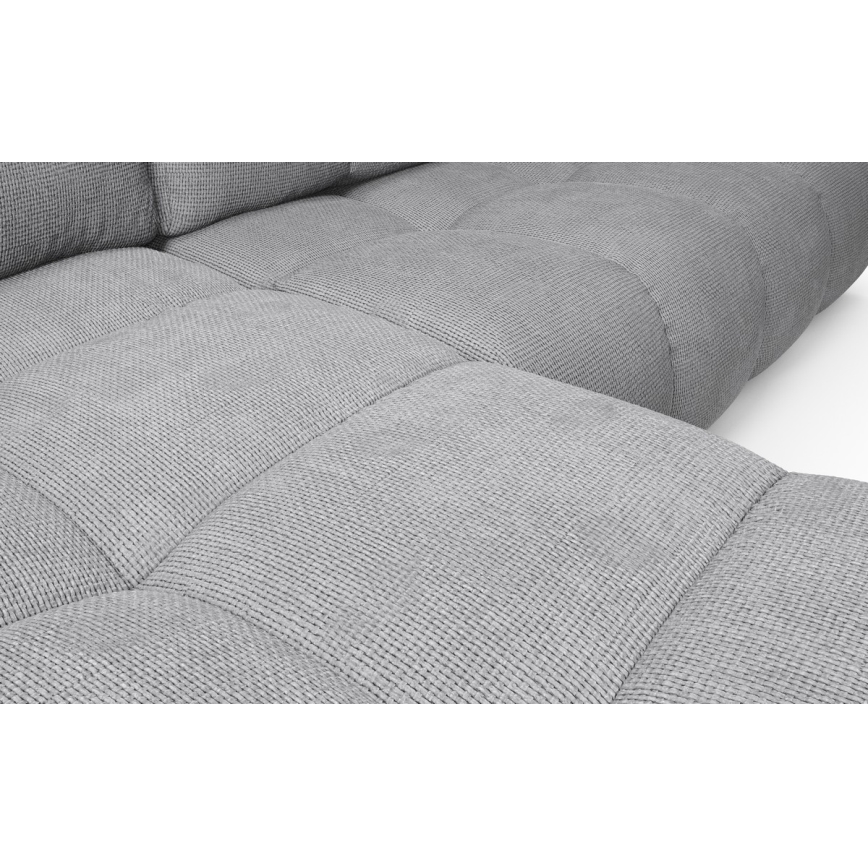 Rozkládací rohová čalouněná sedací souprava s úložným prostorem do L ALMADA levá šedá