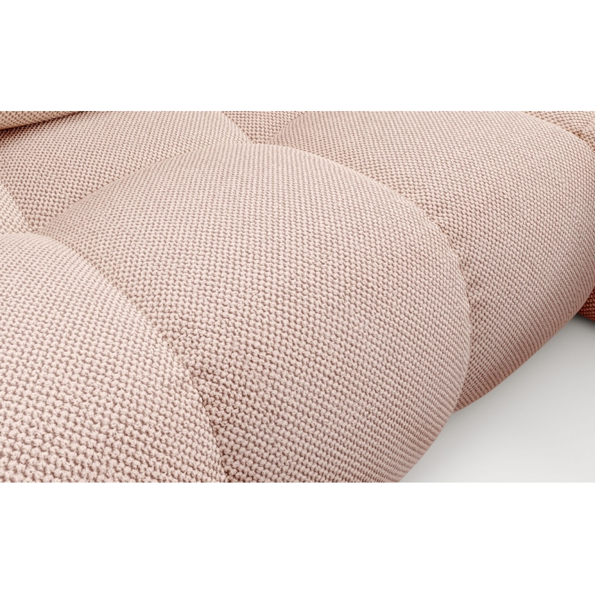 Rozkládací rohová čalouněná sedací souprava s úložným prostorem do L ALMADA pravá růžová