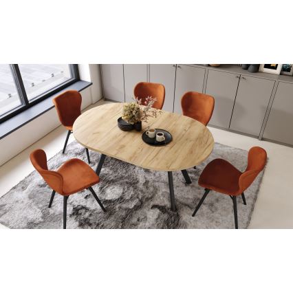 Rozkládací jídelní stůl ARTUR 90/145x90 cm dub craft/černá