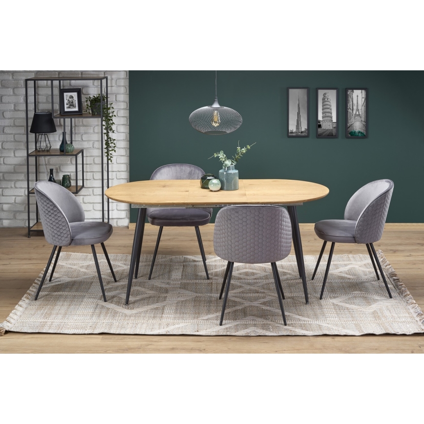 Rozkládací jídelní stůl BALNOR 120/160x80 cm dub/černá